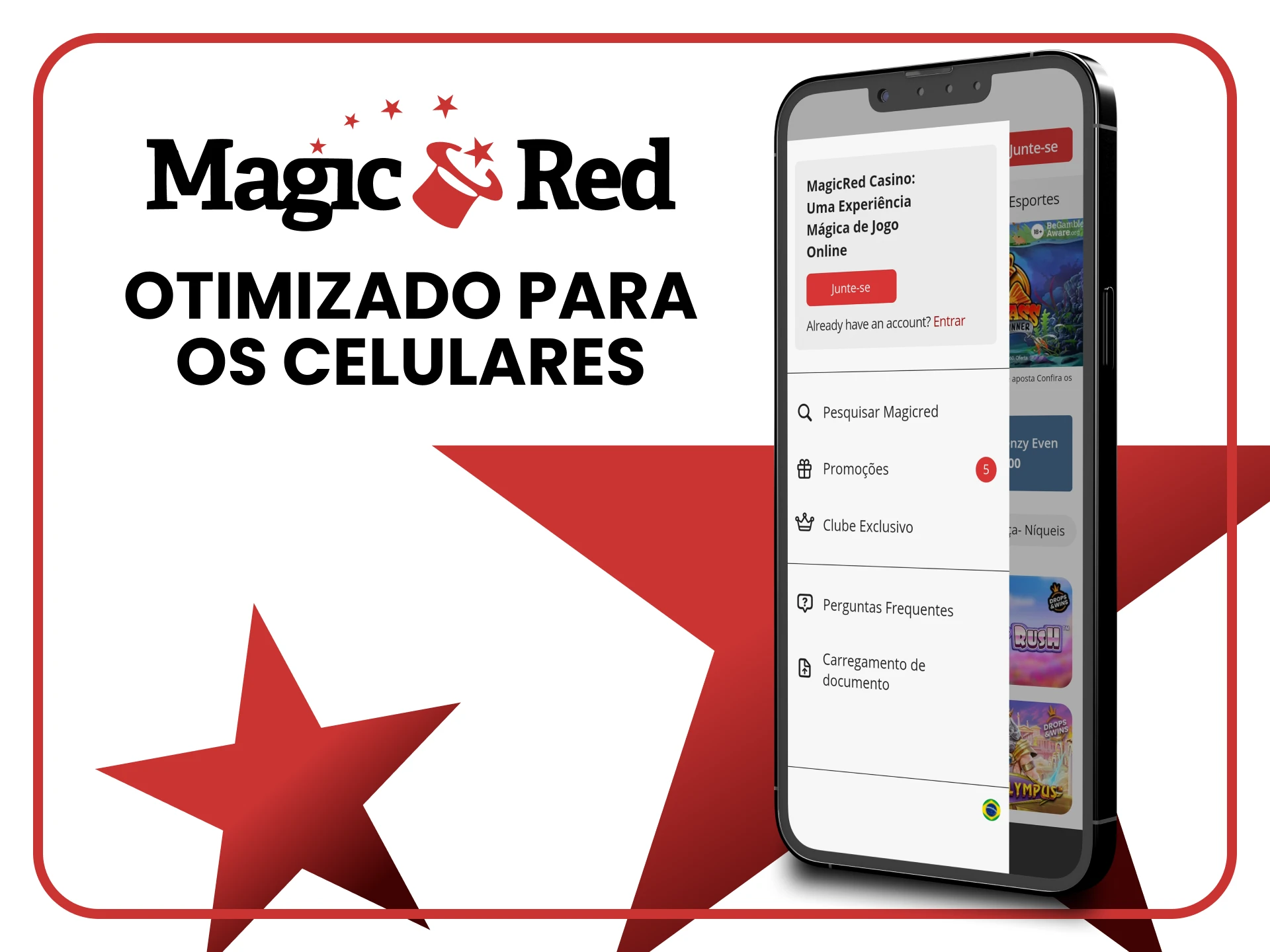 A versão do site móvel do Magic Red é altamente otimizada para smartphones.