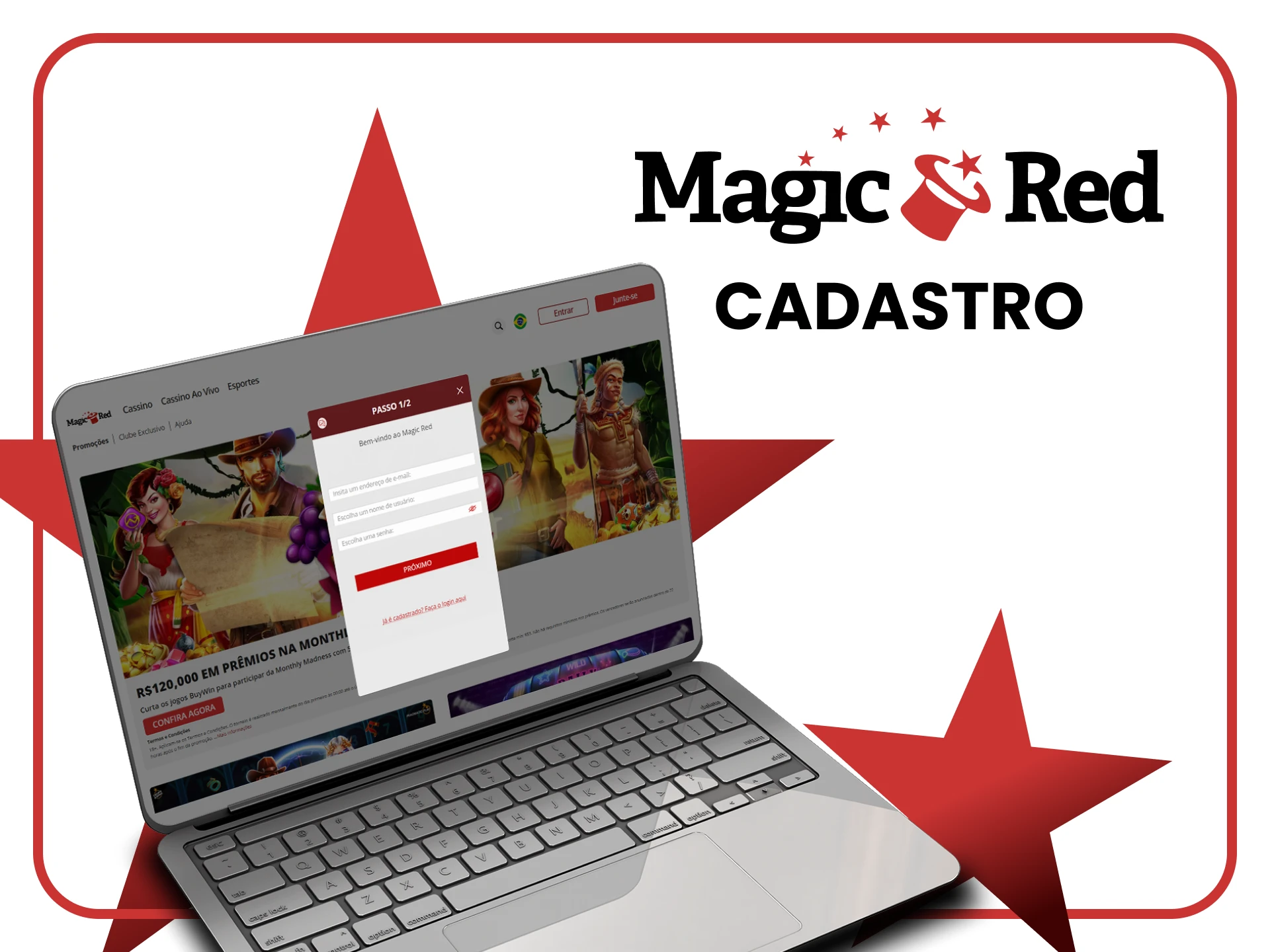 Registre-se no Magic Red Casino em passos simples.