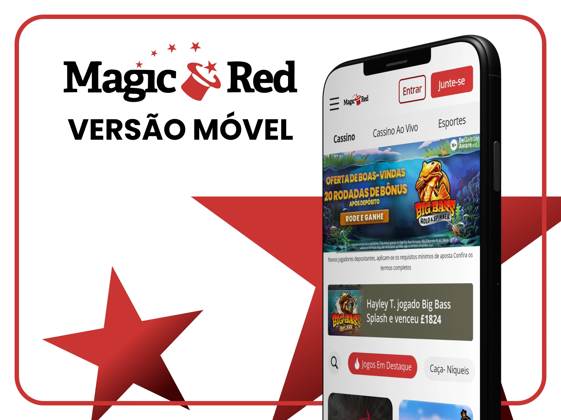 Jogue na versão móvel do Magic Red Casino sem precisar baixar um aplicativo.