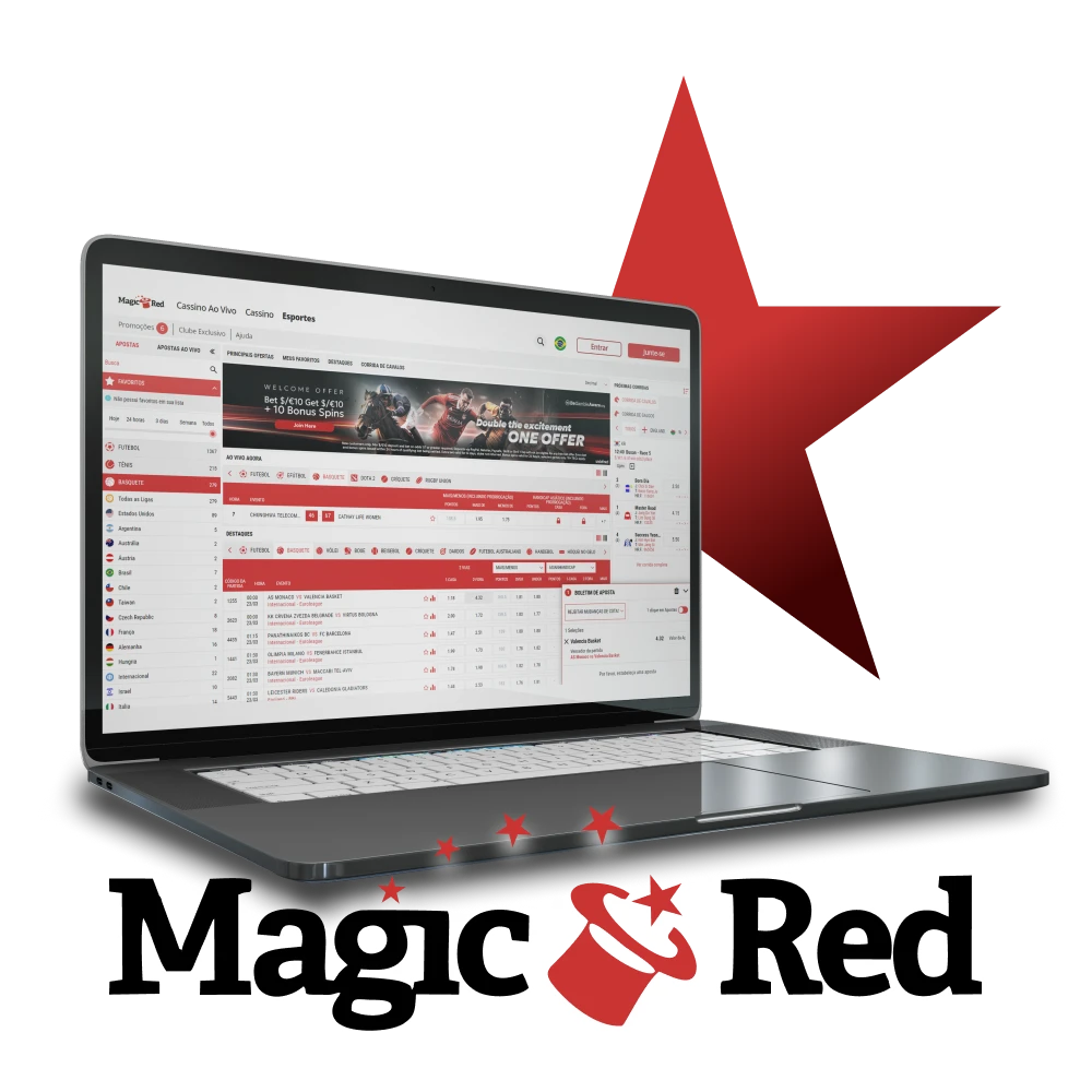 Para apostas em Basquete, escolha Magic Red.