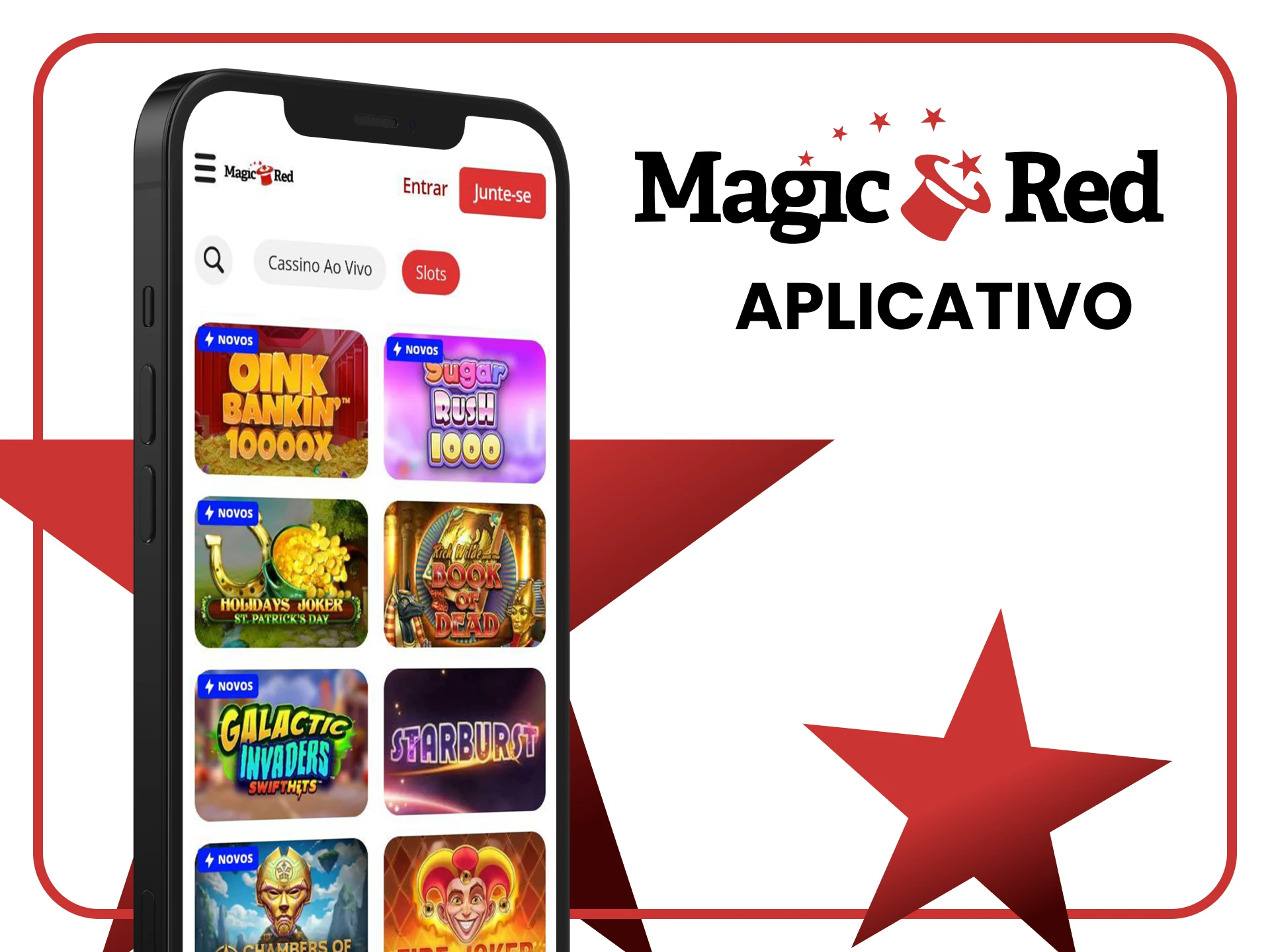 Você pode jogar caça-níqueis usando o aplicativo Magic Red.
