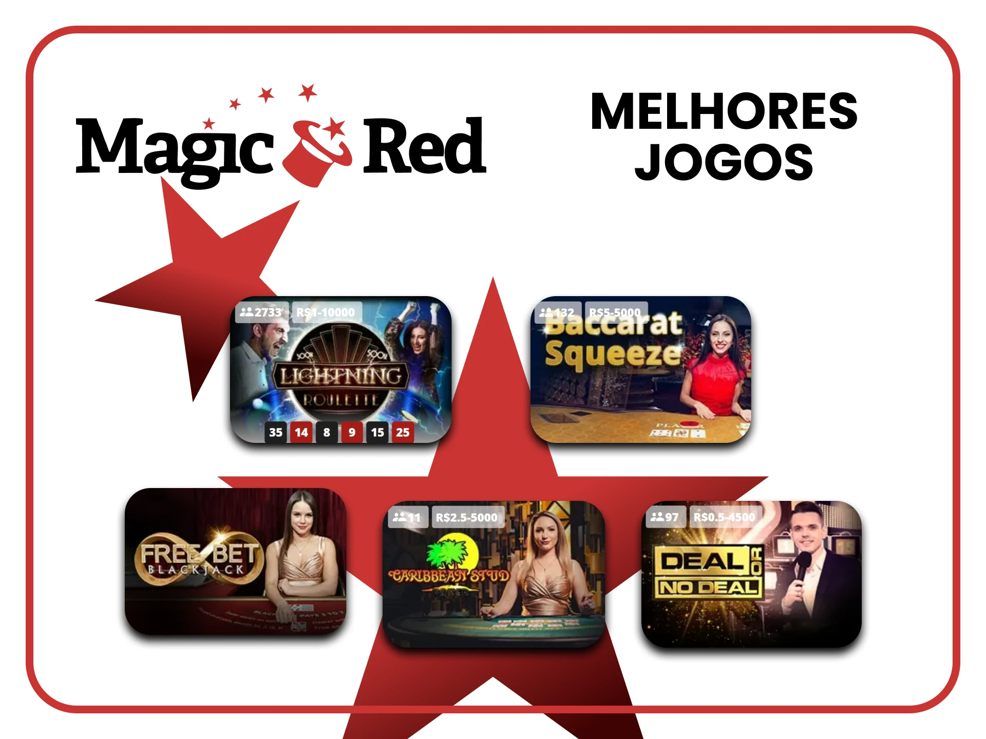 Escolha os melhores jogos de cassino ao vivo no Magic Red.
