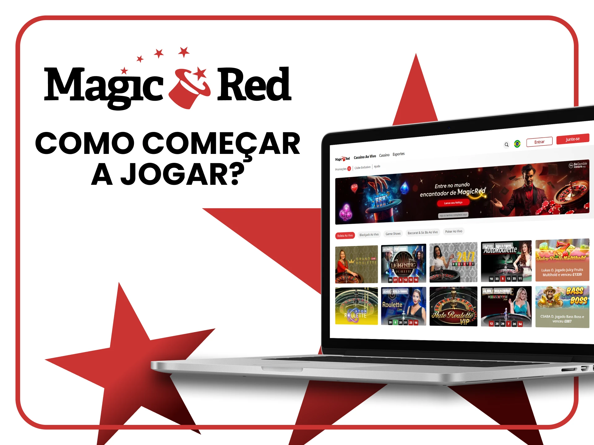 Diremos a você como começar a jogar cassino ao vivo no Magic Red.