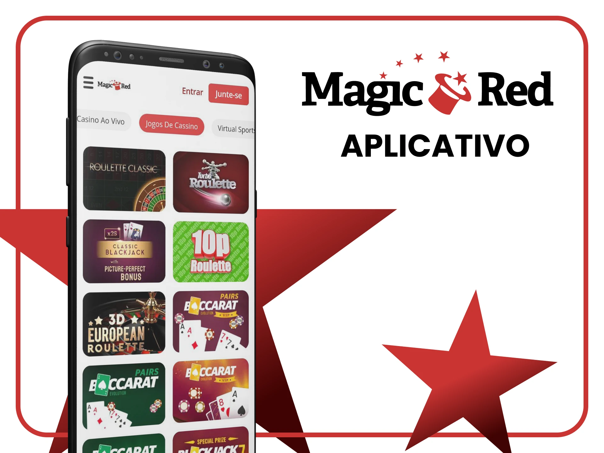 Use o aplicativo Magic Red para jogar jogos de tabuleiro.